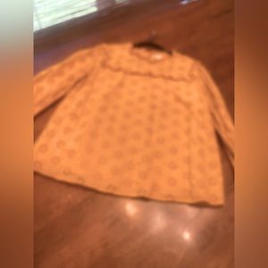 J Crew Yellow Eyelet puffy sleeve top